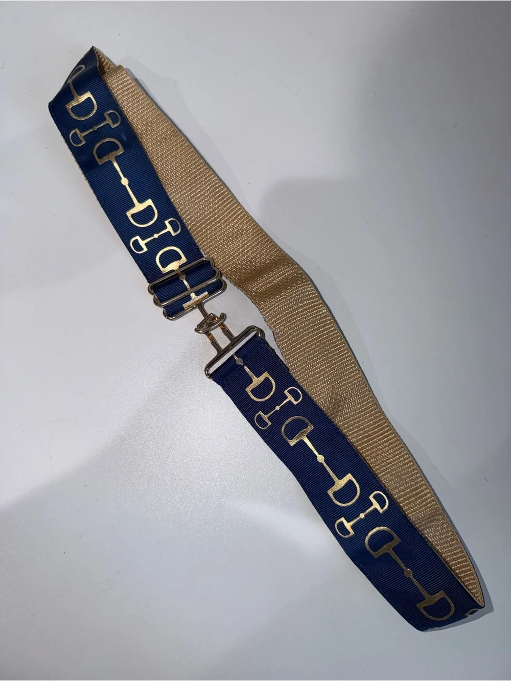 Navy and Gold Horsebit Strap